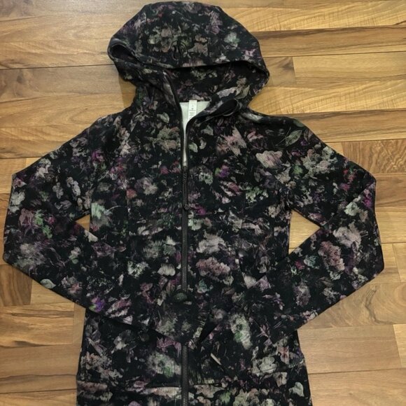 Lululemon Scuba Hoodie *Light Cotton Fleece Floral Illusion Antique Multi Sz 2 - Picture 1 of 9